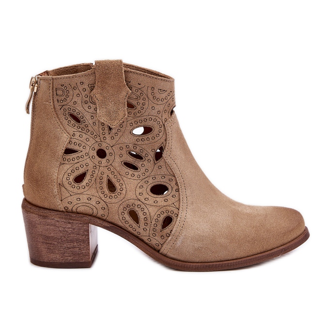 Bottines Daim Ajourées Lewski Shoes 3170/2 Beige