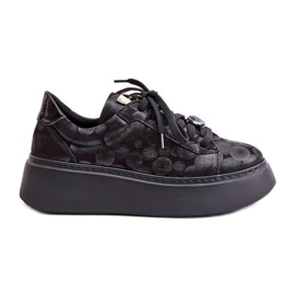 Chaussures de Sport en Cuir à Plateforme Maciejka 06191-42 Noir