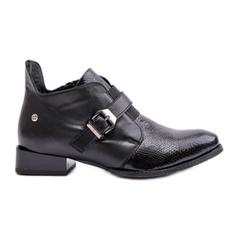 Bottines En Cuir Avec Fermeture Maciejka 06692-01 Noir