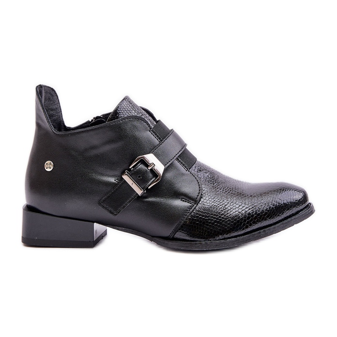 Bottines En Cuir Avec Fermeture Maciejka 06692-01 Noir le noir
