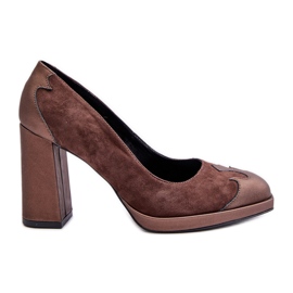 Escarpins à talons hauts en daim Laura Messi 2702 Marron brun