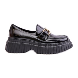 Zazoo 20176 Mocassins en cuir verni pour femme, cuir naturel, noir