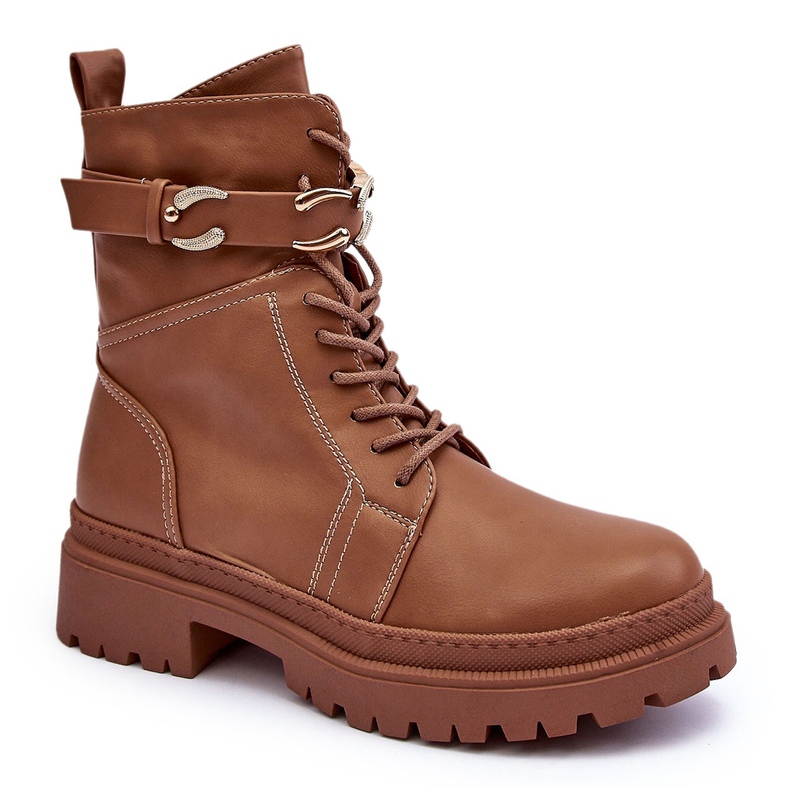Bottes de travail Enili marron avec sangle décorative brun