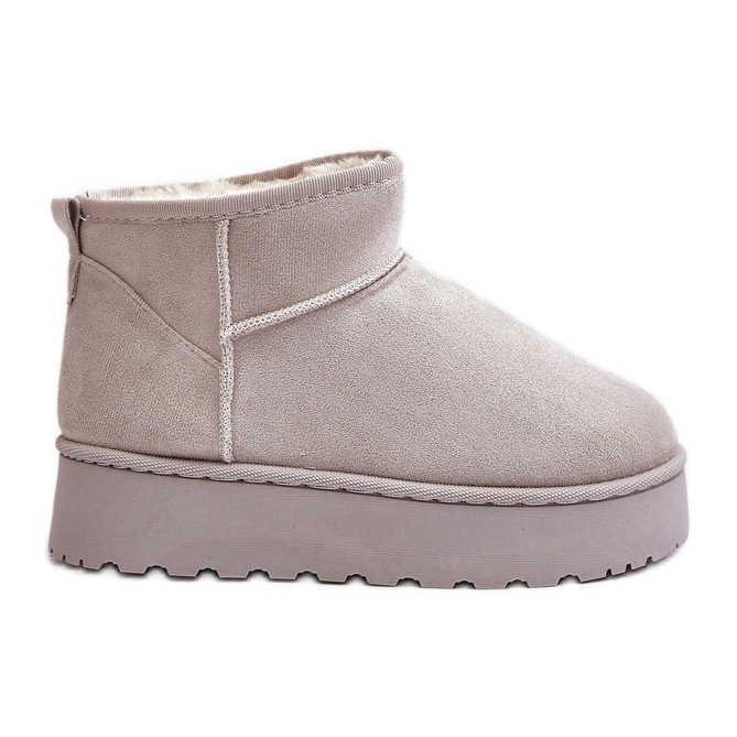 Bottes de neige à plateforme et doublure en fourrure pour femme, gris clair Xamella