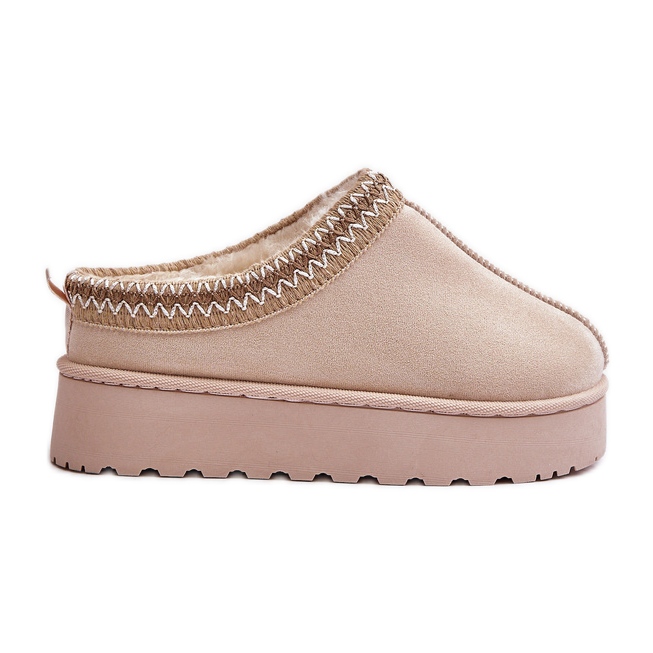 Bottes de neige à plateforme avec doublure en fourrure pour femme, beige clair Remenia