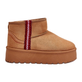 Bottes de neige isolées Camel Lomessa pour femmes sur plateforme beige Bottes de neige isolées Camel Lomessa pour femmes sur plateforme beige