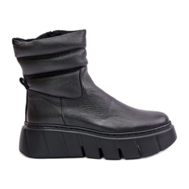 Zazoo 60512 Bottes en cuir pour femme avec fermeture éclair, doublées de feutre, noir