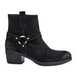 Zazoo 60477 Bottines isolées à talons hauts en daim, noir le noir
