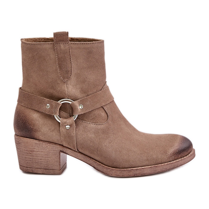 Zazoo 60477 Bottes à talons hauts isolées en daim, Beige
