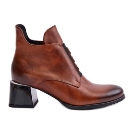 Zazoo 60504 Bottines en cuir, marron chaud brun