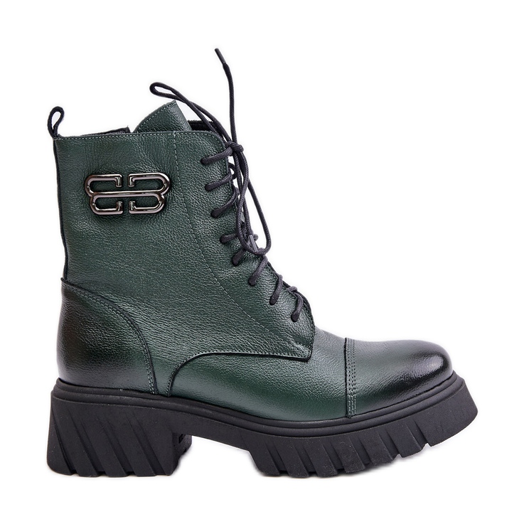 Zazoo 60486 Bottes de travail isolées en cuir, vert foncé