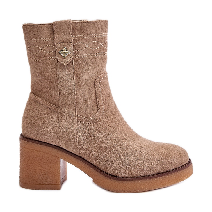 Bottes isolées à talons hauts pour femmes beiges Valia