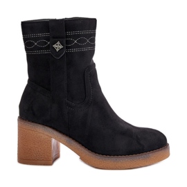 Bottes chaudes à talons hauts pour femmes noires Valia le noir