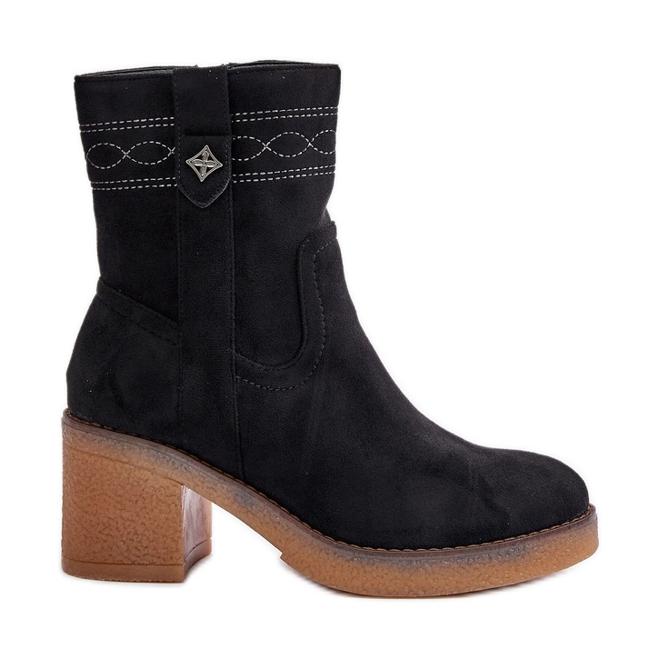 Bottes chaudes à talons hauts pour femmes noires Valia le noir