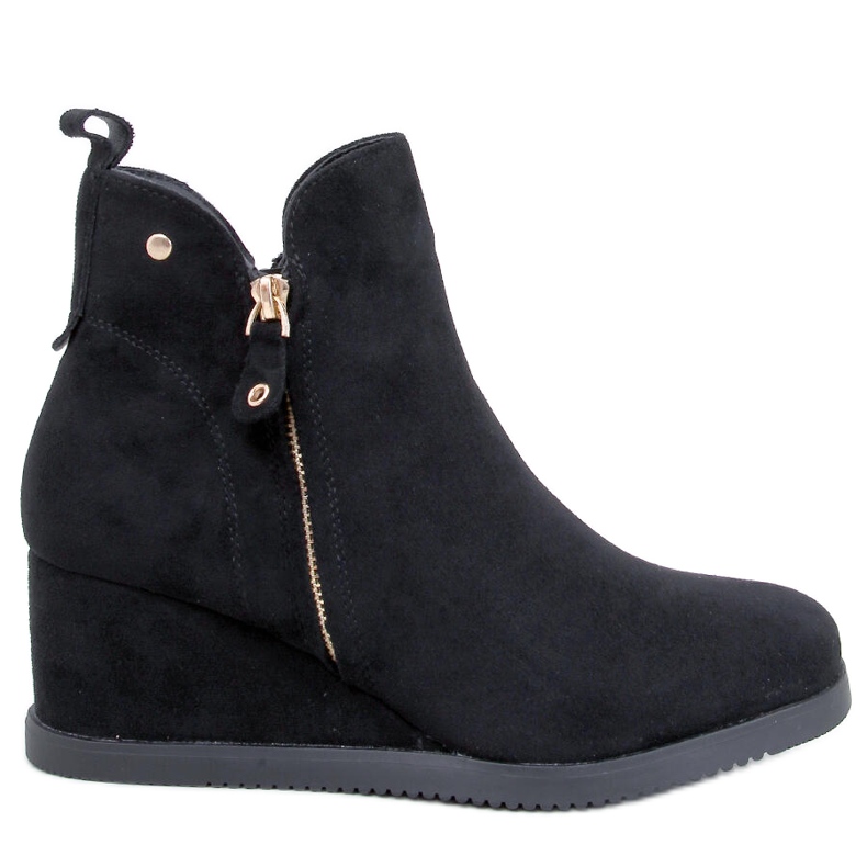Paxten Bottines compensées en daim noir le noir