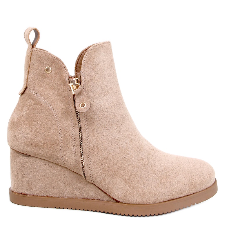 Paxten Bottines compensées en daim kaki beige