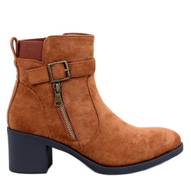 Bottines à talons hauts classiques Irving Camel brun