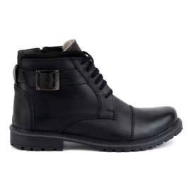 Olivier Chaussures d'hiver homme Bottines à lacets 136GT, noir