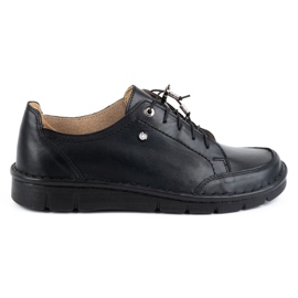 Kampol Chaussures en cuir pour femmes 403/15 noires le noir