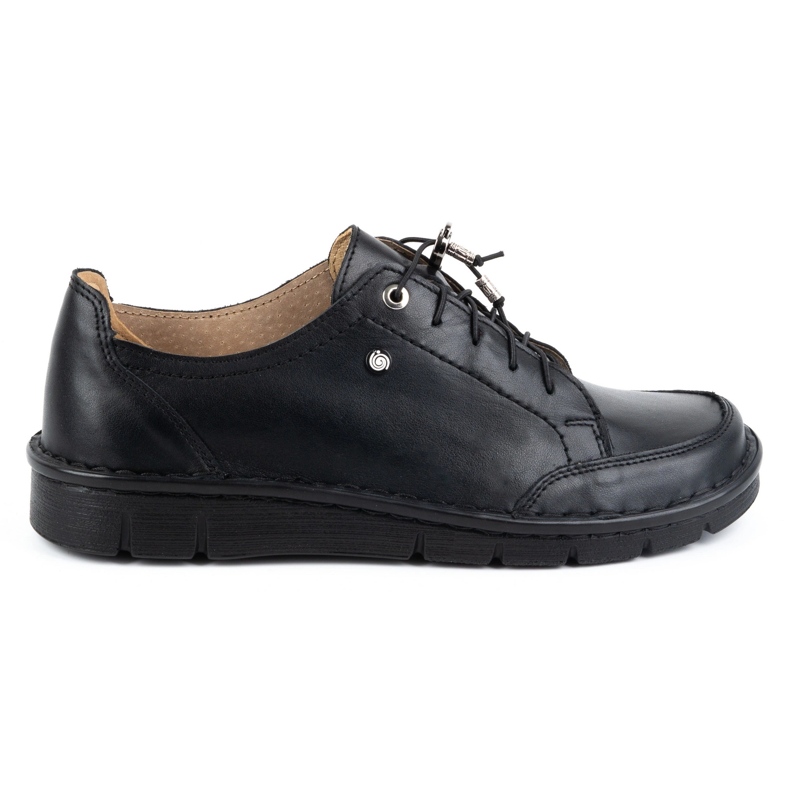 Kampol Chaussures en cuir pour femmes 403/15 noires le noir