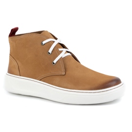 Chaussures Chukka en cuir pour hommes KAMPOL 109/410 Sw marron beige