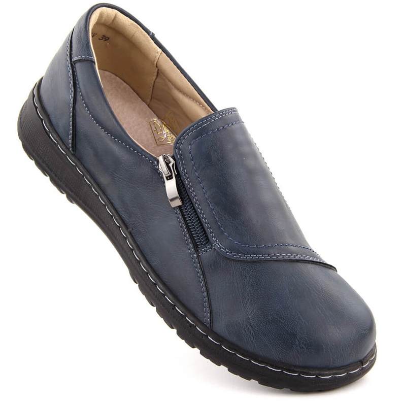 Chaussures surélevées confortables pour femmes, bleu marine Potocki 90308