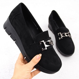 Chaussures compensées noires pour femmes Potocki 12490 le noir