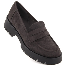 Mocassins femme en daim, gris Potocki 12437 Mocassins femme en daim, gris Potocki 12437