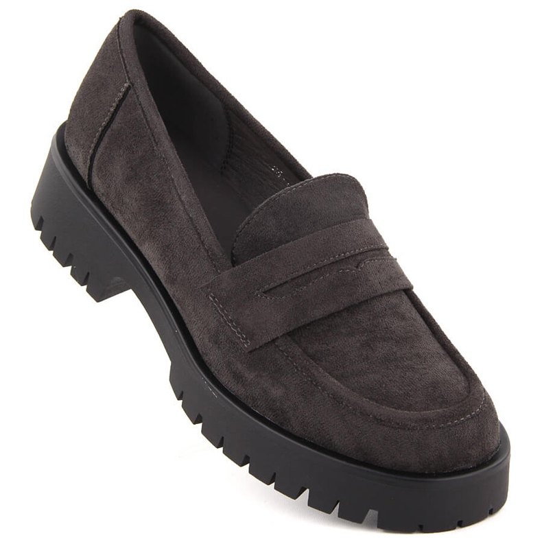 Mocassins femme en daim, gris Potocki 12437