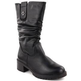 Bottines à talons hauts pour femmes, noires, Unisoft 7993