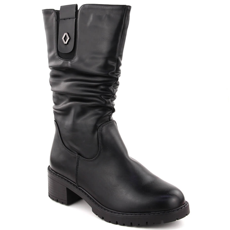 Bottines à talons hauts pour femmes, noires, Unisoft 7993 le noir