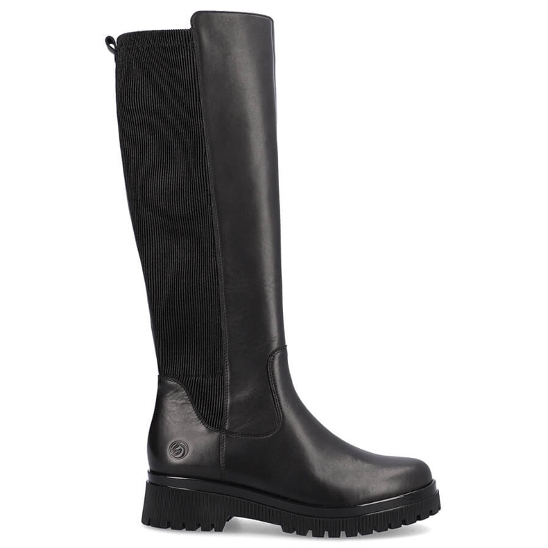 Bottines en cuir à tige élastique pour femme, noires Remonte D1B71-01 le noir Bottines en cuir à tige élastique pour femme, noires Remonte D1B71-01 le noir