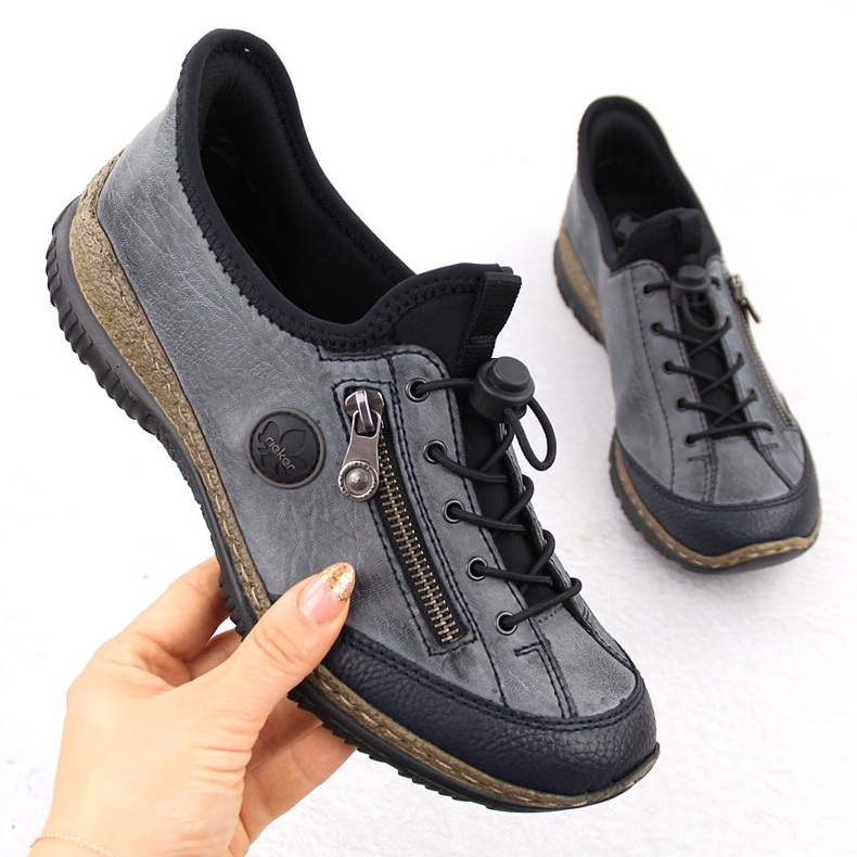 Chaussures slip-on femme bleu marine Rieker N3267-14