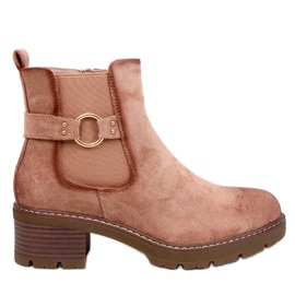 Bottines Chelsea à talons bas Airon Kaki beige Bottines Chelsea à talons bas Airon Kaki beige