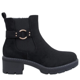 Airon Bottines Chelsea à talons bas noires