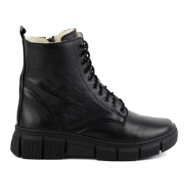 WASAK Bottes d'hiver en cuir isolées pour femme 0660W noir