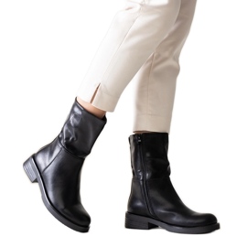 Bottines classiques noires en cuir écologique Atiena le noir