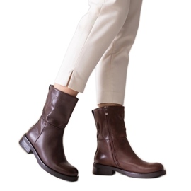 Bottines classiques marron en cuir écologique Atiena brun