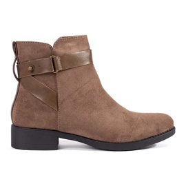 Bottines femme en daim beige