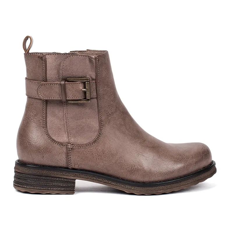 Bottines à talons bas pour femme marron brun