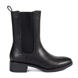 Bottines Chelsea femme noires à talons bas le noir
