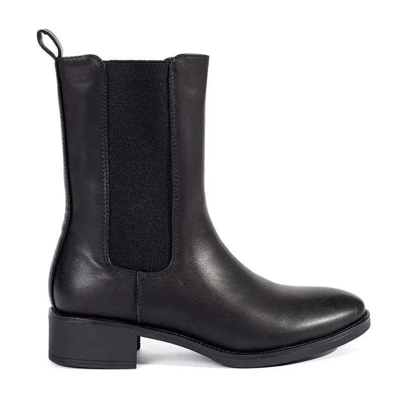 Bottines Chelsea femme noires à talons bas le noir