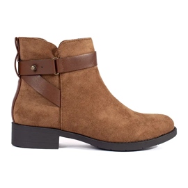 Bottines femme en daim marron brun