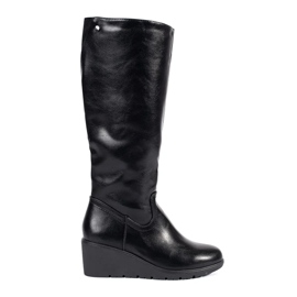 Bottines compensées noires pour femmes le noir