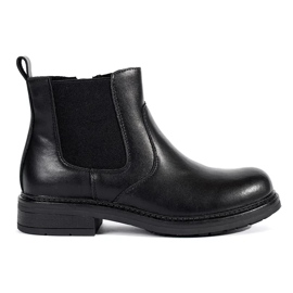 Bottines Chelsea noires pour femmes en cuir naturel par Sergio Leone