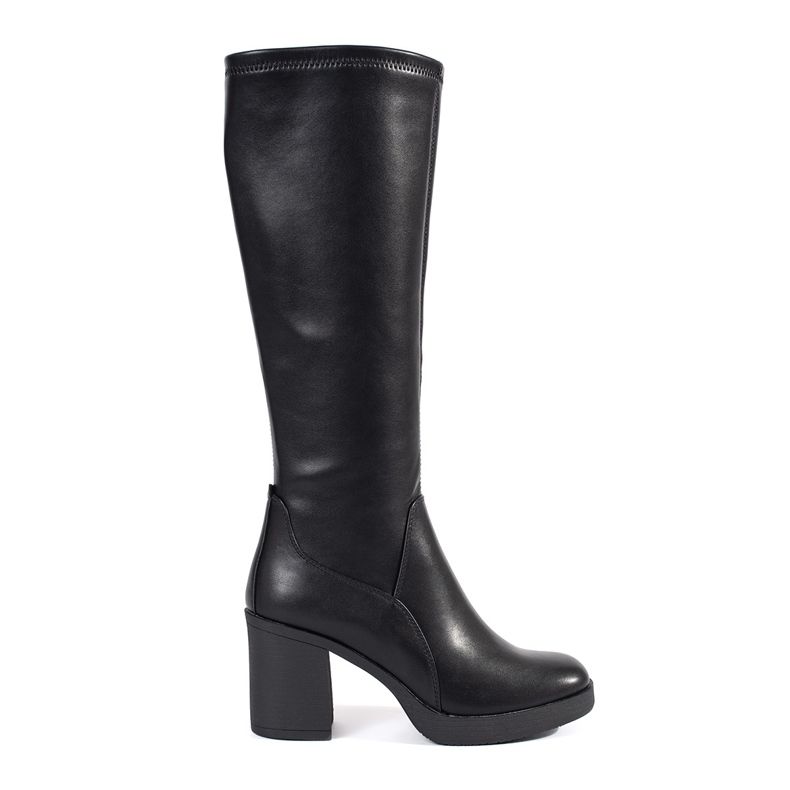 Bottes à talons hauts noires pour femmes de Sergio Leone le noir