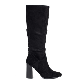 Bottines femme en daim noir le noir