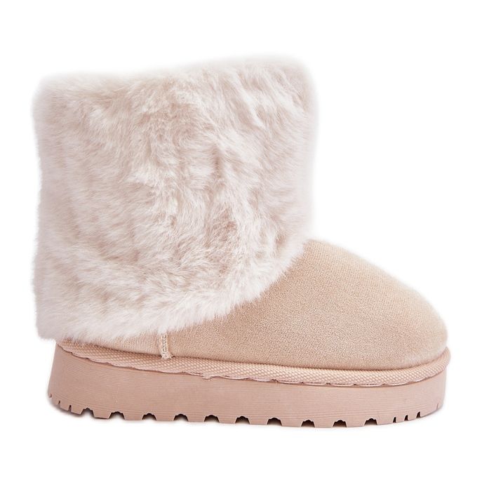 Bottes de neige enfant avec fourrure, beige clair Crisie