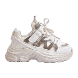Baskets enfant avec strass, blanc Rianalla blanche