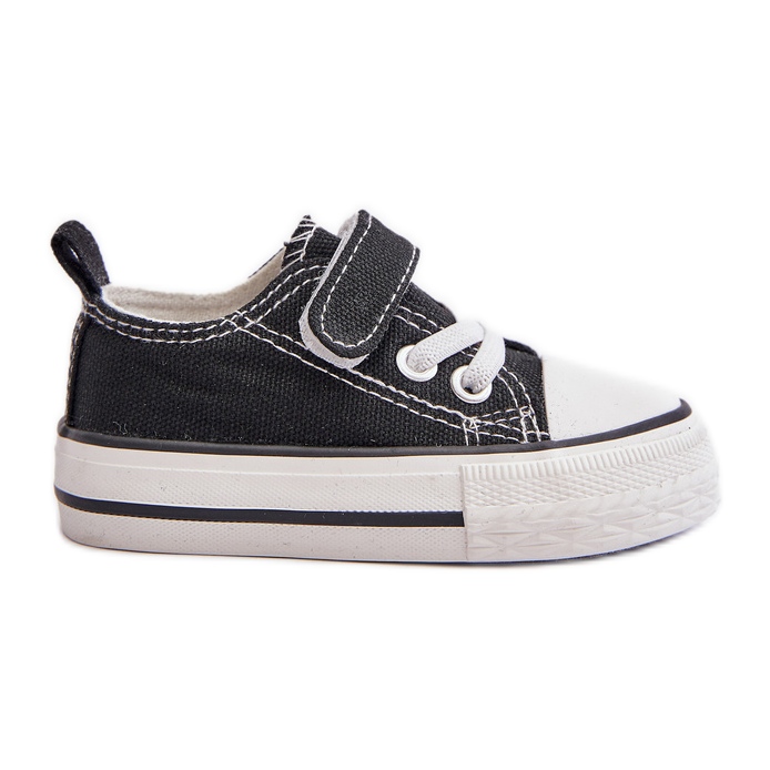 Baskets enfant en tissu avec velcro, Noir Daloma le noir